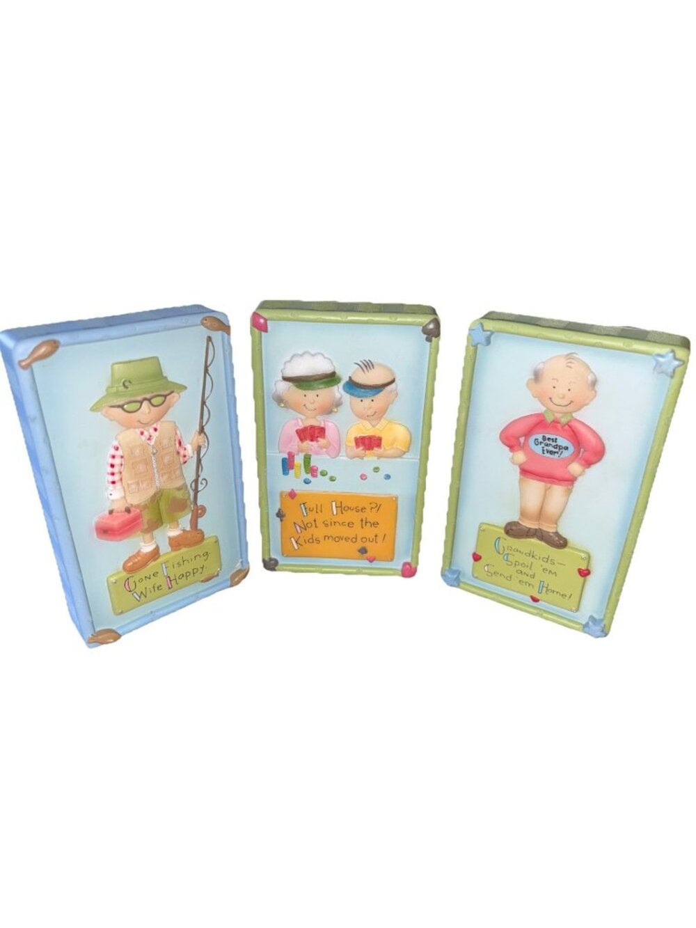 Lot Of 3-“Well Seasoned” Senior Gifts-2 Grandpa & 1 Grandparents 3 x 5” Funny!